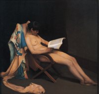 Nude reading girl